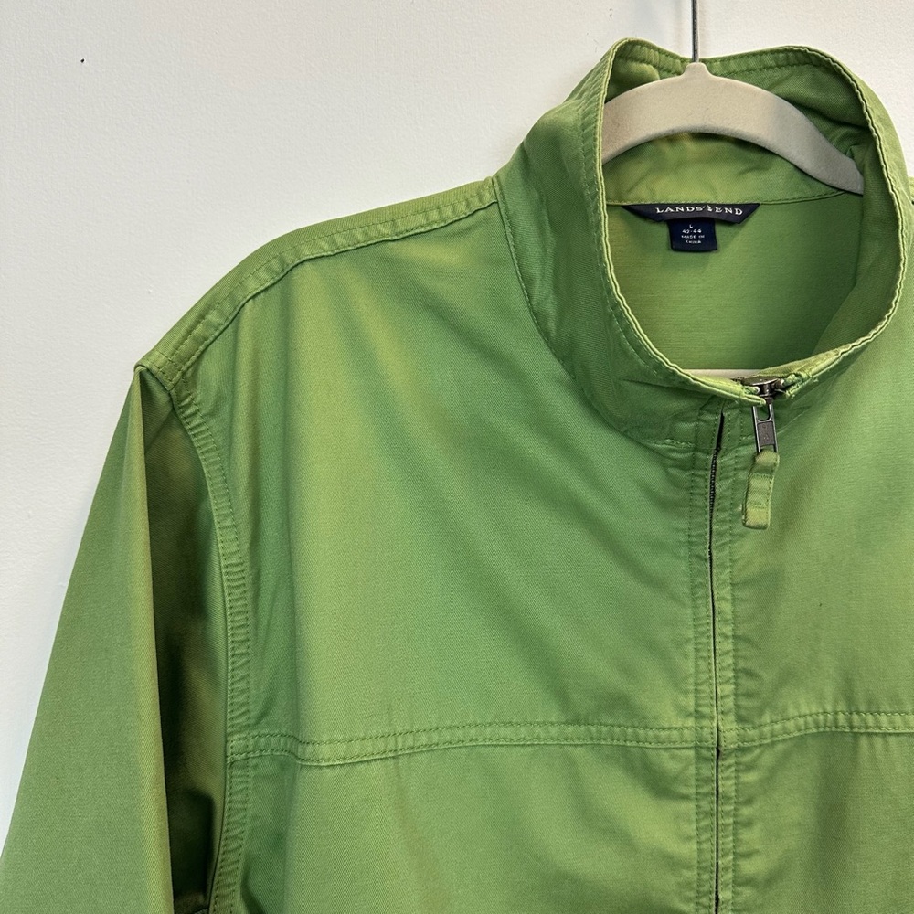 Lands' End Green Lightweight Full Zip Jacket Large